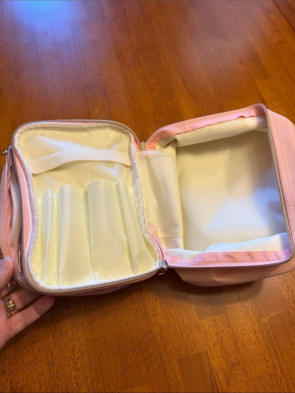 Clear Top Pink Cosmetic Travel Case